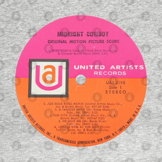 Midnight Cowboy Soundtrack LP Label by MovieFunTime